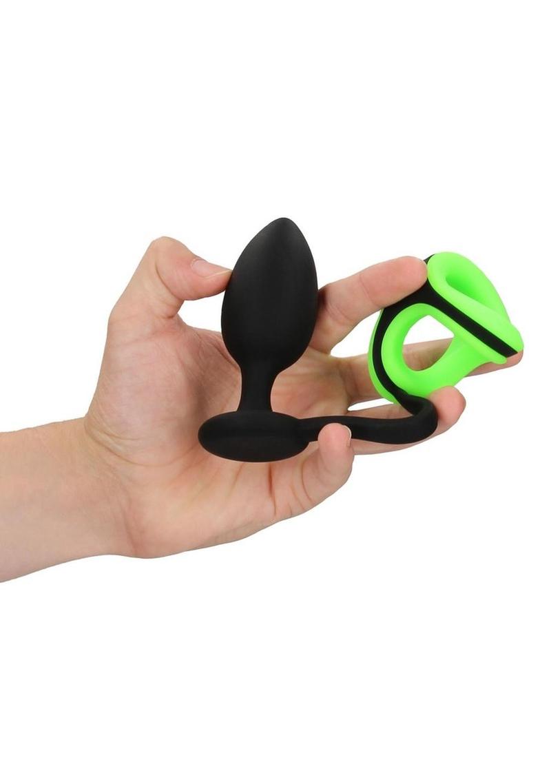 Ouch! Plug with Ring and Ball Strap Silicone