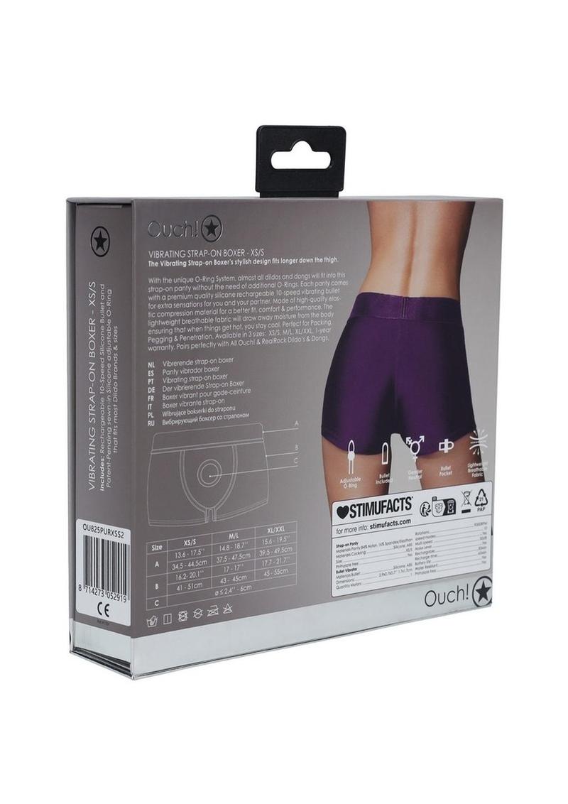 Ouch Vibrating Harness Boxer with Rechargeable Bullet
