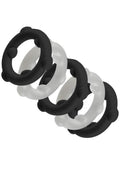 Oxballs Gearheads Silicone Spinner Cock Rings (5 Pack) - Black/Vapor