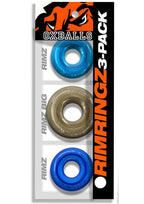 Oxballs Rimringz Multi Size Cock Rings (3 Pack) - Cool - Blue