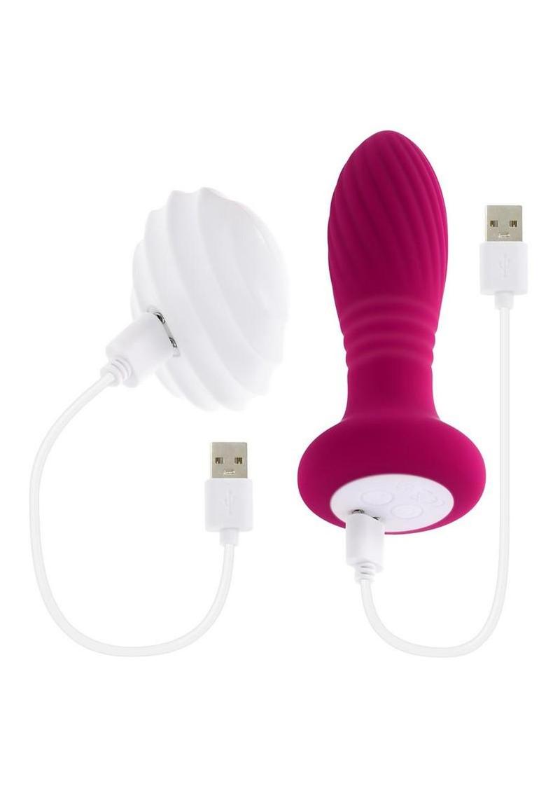 Party Plug Rechargeable Silicone Thrusting Light Up Plug
