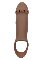 Performance Maxx Rechargeable Silicone Stud Dildo - Caramel - 7.5in