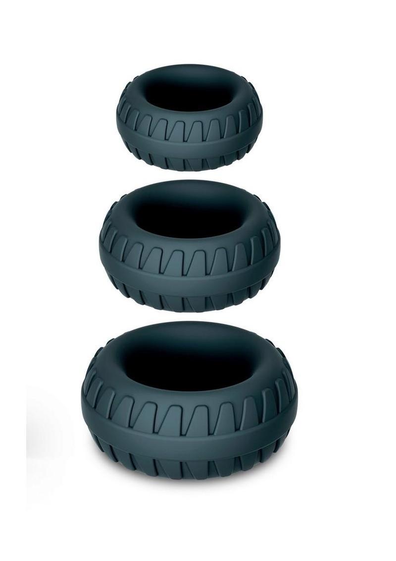 Performance Plus Drift Silicone Cock Rings - Black - 3 Piece Set