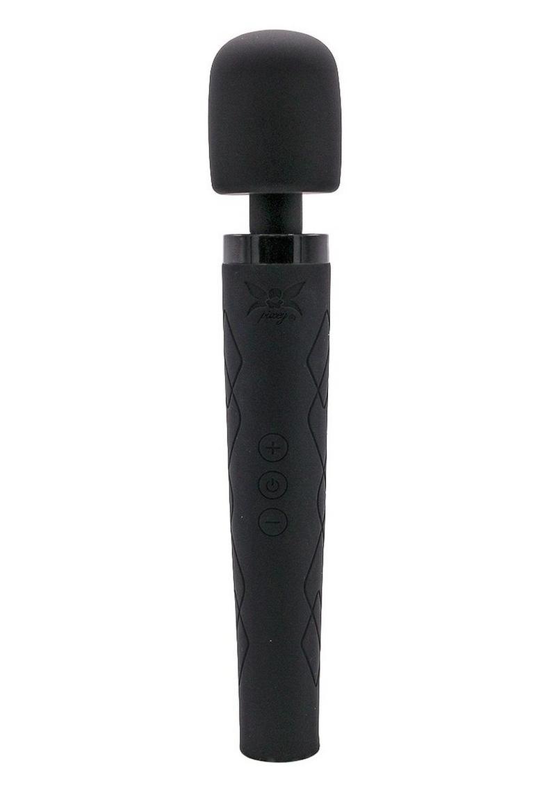 Pixey Deluxe Rechargeable Silicone Massager - Large - Black Velvet