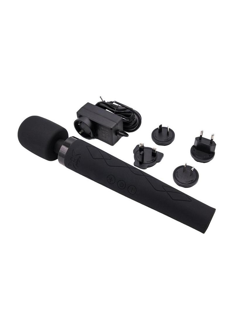 Pixey Deluxe Rechargeable Silicone Massager - Medium - Black Velvet