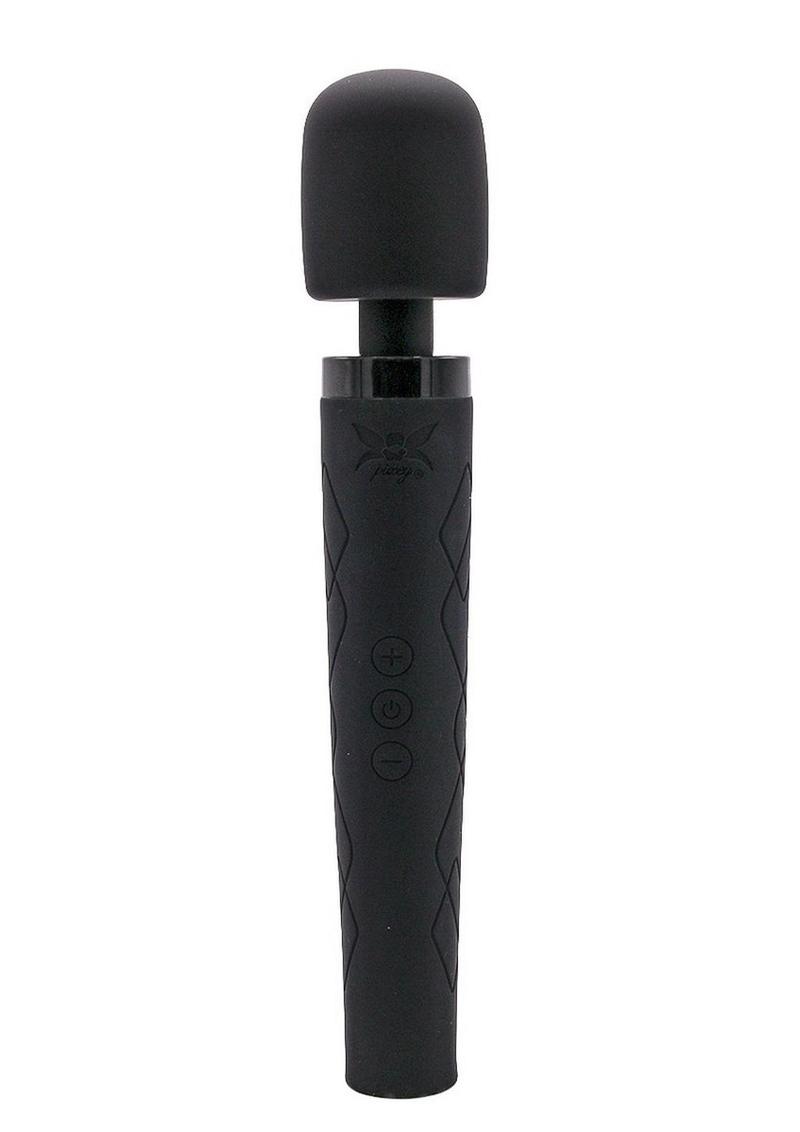 Pixey Deluxe Rechargeable Silicone Massager - Medium - Black Velvet