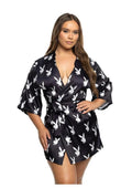 Playboy Chill Bunny Robe - Black/White - Queen