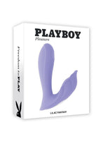Playboy Lilac Fantasy Rechargeable Silicone Tapping Dual Vibrator with Remote - Purple