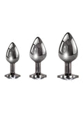Playboy Pleasure 3 Ways Metal Anal Training Kit - Black/Metal - 3 Piece