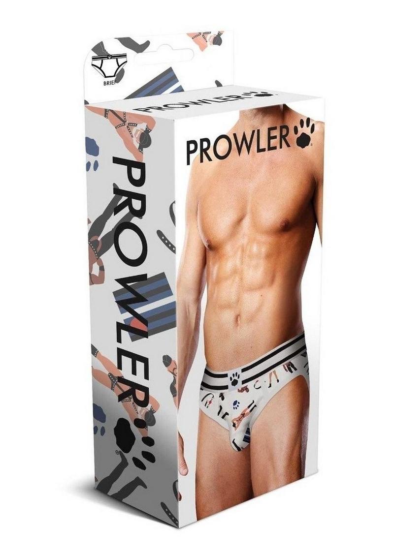 Prowler Leather Pride Brief - Black/White - Large