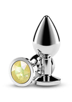 Rear Assets Silver Anal Plug - Medium - Yellow Gem