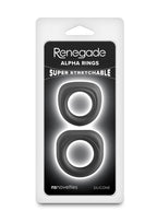 Renegade Alpha Rings Silicone Cockring - Black - 2 Piece/Set