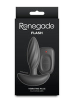 Renegade Flash Rechargeable Silicone Vibrating Anal Plug with Remote - Black