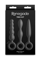 Renegade Trio Kit Silicone Anal Plug - Black - 3 Piece/Set