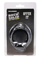Rock Solid Offer It Silicone Cock Ring - Black