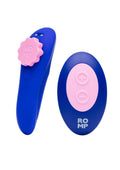 Romp Party Rechargeable Silicone Clitoral Vibrator with Remote - Blue/Pink