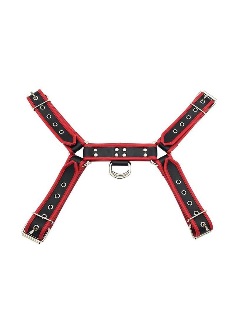 Rouge Pvc Ot H Front Harness - Black/Red - Large/XLarge