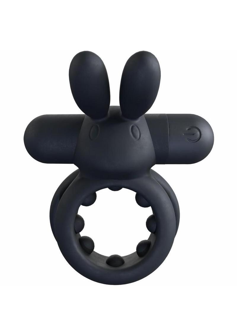 Screaming O Ohare Rechargeable Silicone Vibrating Cock Ring - Black