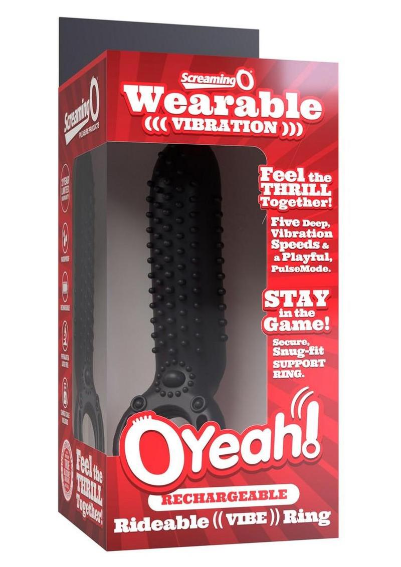 Screaming O Oyeah Rechargeable Silicone Cock Ring - Black