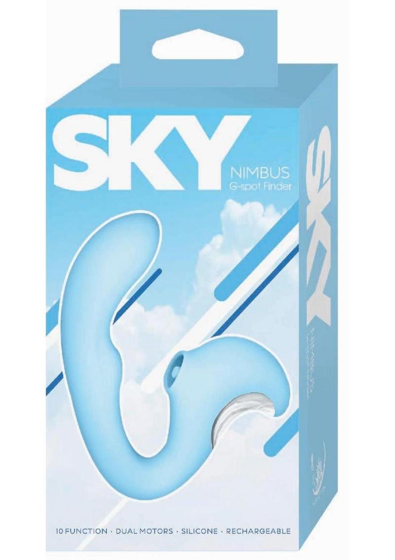 Sky Nimbus G-Spot Finder Rechargeable Silicone Vibrator - Blue