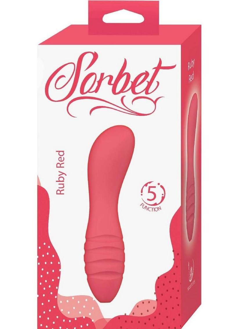 Sorbet Ruby Red Rechargeable Silicone Bullet Vibrator - Red