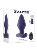Starburst Rechargeable Silicone Expandable Anal Plug with Remote - Purple