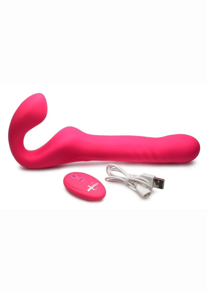 Strap U Mighty-Thrust Thrusting and Vibrating Strapless Harness with Remote Control