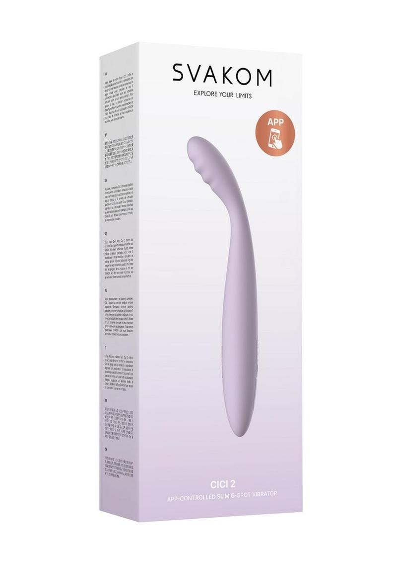 Svakom Cici 2 Rechargeable Silicone App Controlled G-Spot Vibrator - Lavender/Purple