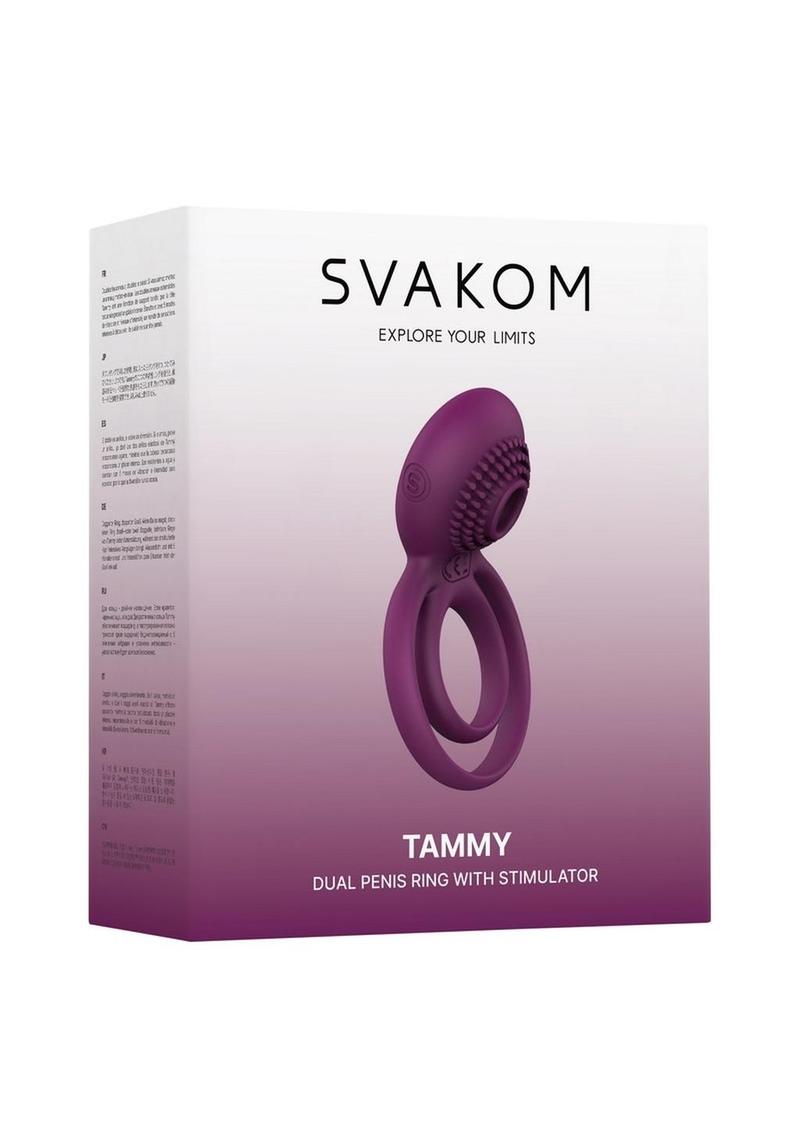 Svakom Tammy Silicone Rechargeable Clitoral Stimulator Couple's Ring - Purple