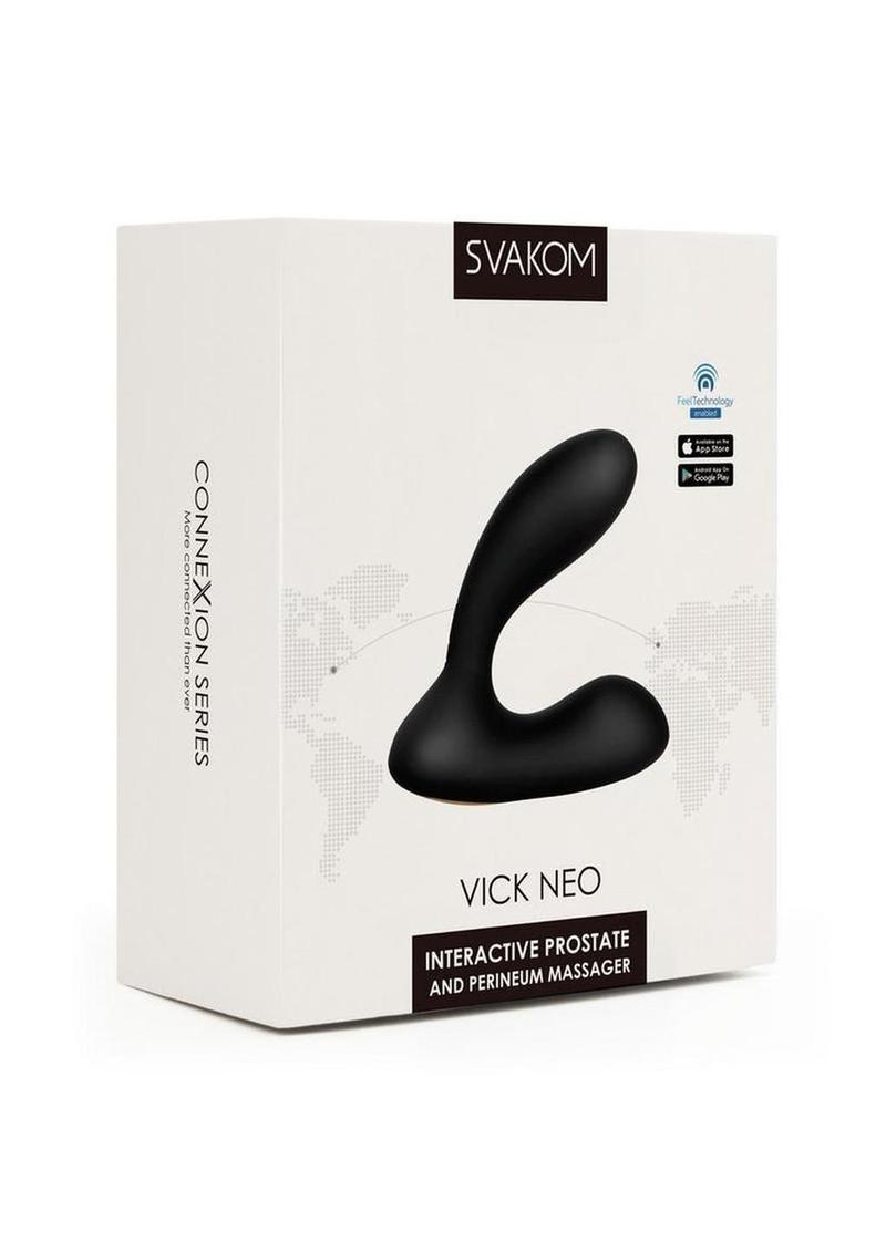 Svakom Vick Neo Silicone Prostate Massager - Black/Gold