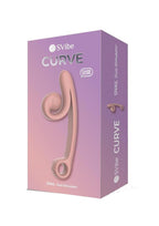 Svibe Snail Curve Rechargeable Silicone Vibrator with Clitoral Stimulator - Peachy - Pink