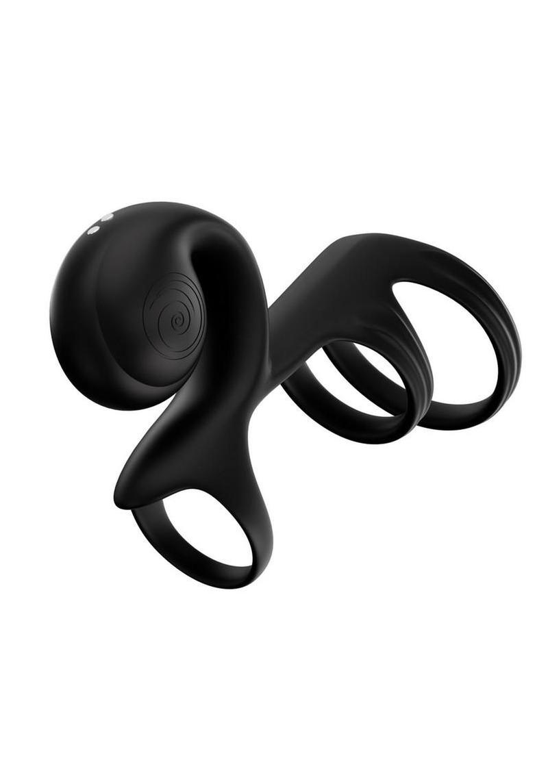 Svibe Snail Jovi Arc Rechargeable Silicone Couples Triple Ring with Remote Control - Noir Haze