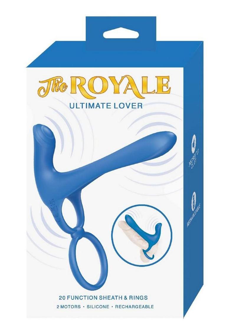The Royale Ultimate Lover Silicone Rechargeable Couples Ring - Blue
