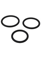 Titanmen Slim Silicone Cock Ring - Black - 3 Piece/Set