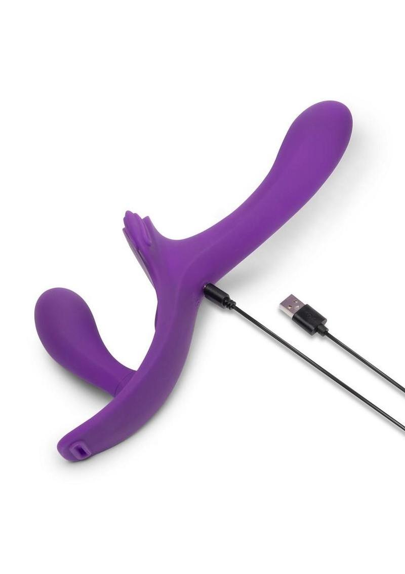 Together Lock-In Dual-Ended Vibrating Rechargeable Harness and Harness
