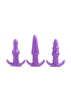 Trinity Vibes 4-Piece Vibrating Plug Set with Removable Bullet, Purple