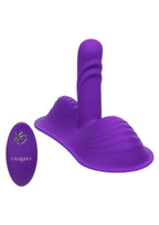 Triple Rider Rechargeable Silicone Remote Control Gyrating Rumbler - Purple