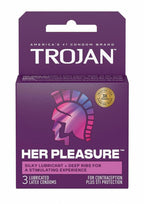 Trojan Her Pleasure Sensations Condom Lubricated - 3 Pack