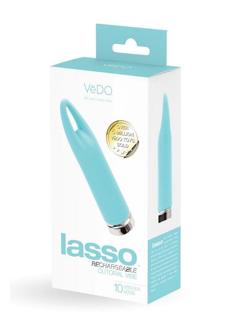 Vedo Lasso Rechargeable Silicone Bullet Vibrator - Blue/Turquoise