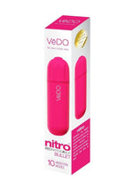 Vedo Nitro Rechargeable Silicone Bullet Vibrator - Pink - 3.25in