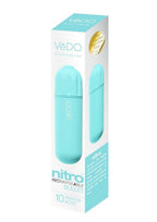 Vedo Nitro Rechargeable Silicone Bullet Vibrator - Blue/Turquoise - 3.25in