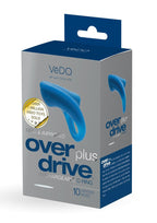 Vedo Overdrive Plus Rechargeable Vibrating Silicone Cock Ring - Midnight Madness - Blue