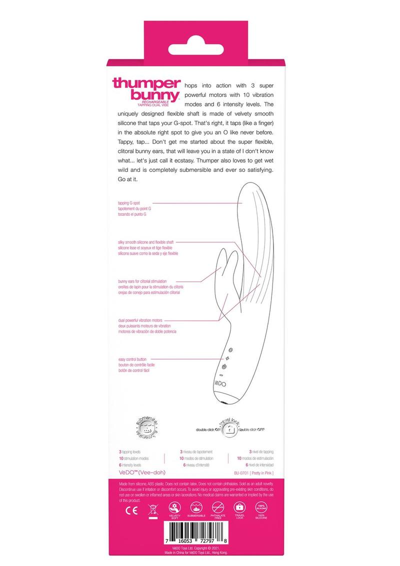 Vedo Thumper Bunny Silicone Rabbit Vibrator - Pretty