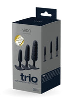 Vedo Trio Silicone Anal Plug - Black - Set