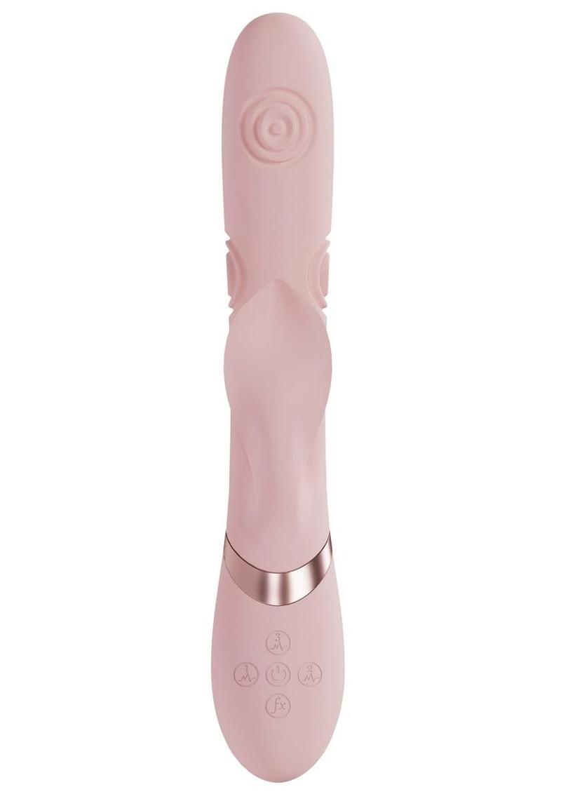 Vive Fronda Rechargeable Silicone Triple Motor G-Spot Vibrating and Tapping Leaf Clitoral Stimulator