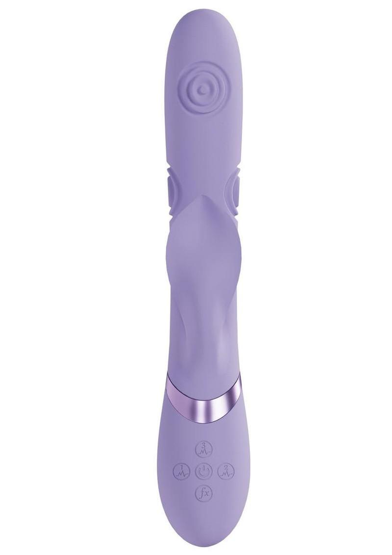 Vive Fronda Silicone Rechargeable Triple Motor G-Spot Vibrating and Tapping Leaf Clitoral Stimulator