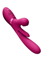 Vive Kura Rechargeable Silicone Triple Motor Thrusting G-Spot with Flapper and Air Wave Clitoral Stimulation Vibrator