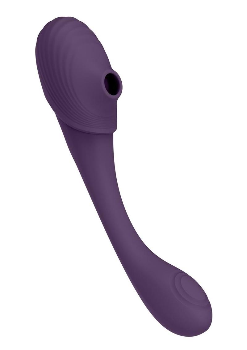 Vive Mirai Rechargeable Silicone Dual Motor Double Ended Bendable Pulse and Air Wave Vibrator