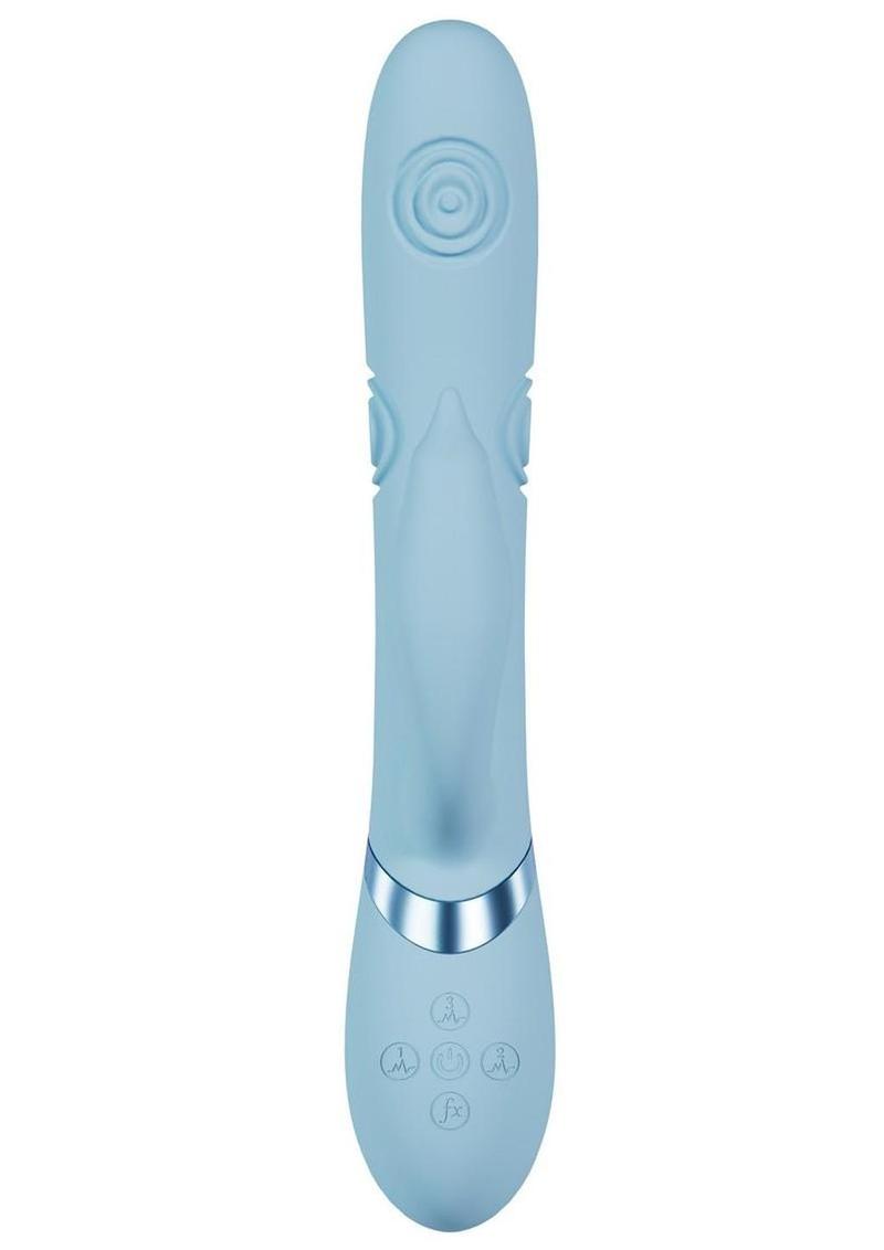 Vive Pallina Rechargeable Silicone Triple Motor G-Spot Vibrating and Tapping Beads Clitoral Stimulator