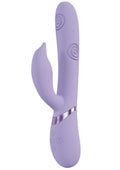 Vive Pallina Rechargeable Silicone Triple Motor G-Spot Vibrating and Tapping Beads Clit Stimulator - Lavender/Purple